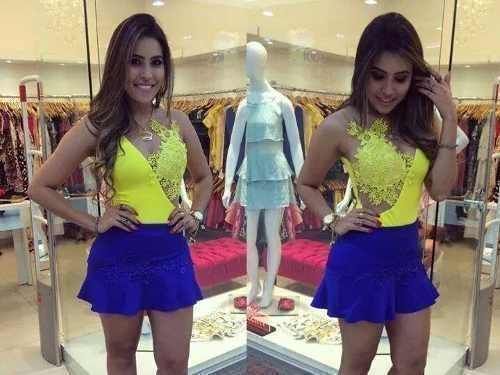 Body Renda Amarelo