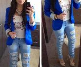 Blaser Inspired Zara- Azul(Produto por Encomenda)