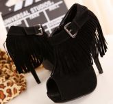 Ankle Boot Franjas Black