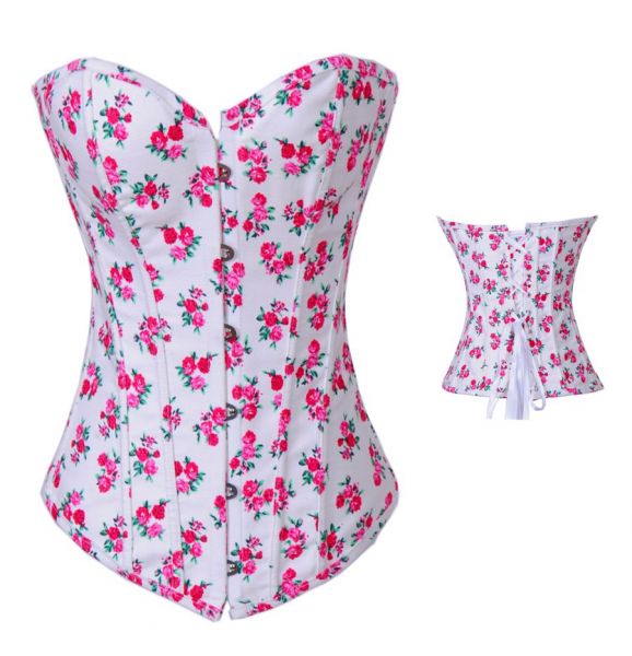 Corselet Branco Floral