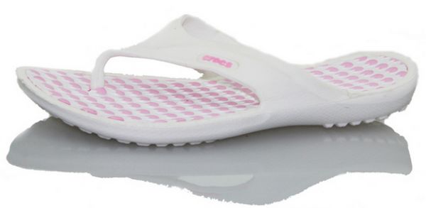 Chinelo Crocs White Pink