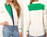 Camisa Casual Patchwork