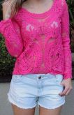 Camisa Renda Guiper Rosa