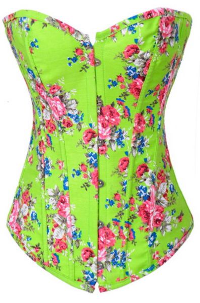 Corselet Floral Verde