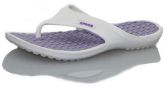 Chinelo Crocs White Purple