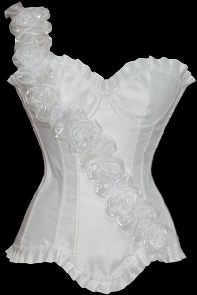 Corselet Branco Roses