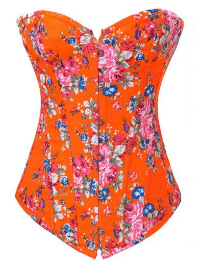 Corselet Floral Laranja